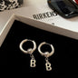 Geometric Brass Hip-Hop Letter B Earrings, Retro Ear Cuff