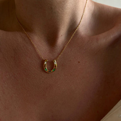 Western Cowboy Boots and Horseshoe Pendant Necklace