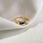 Pave Zircon Ring in 18K Gold Plating, Colorful Edition, Adjustable Open Design