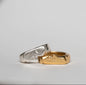 Gold-Plated Sterling Silver "KISS" Couple Rings, Romantic Matching Band Set for Lovers