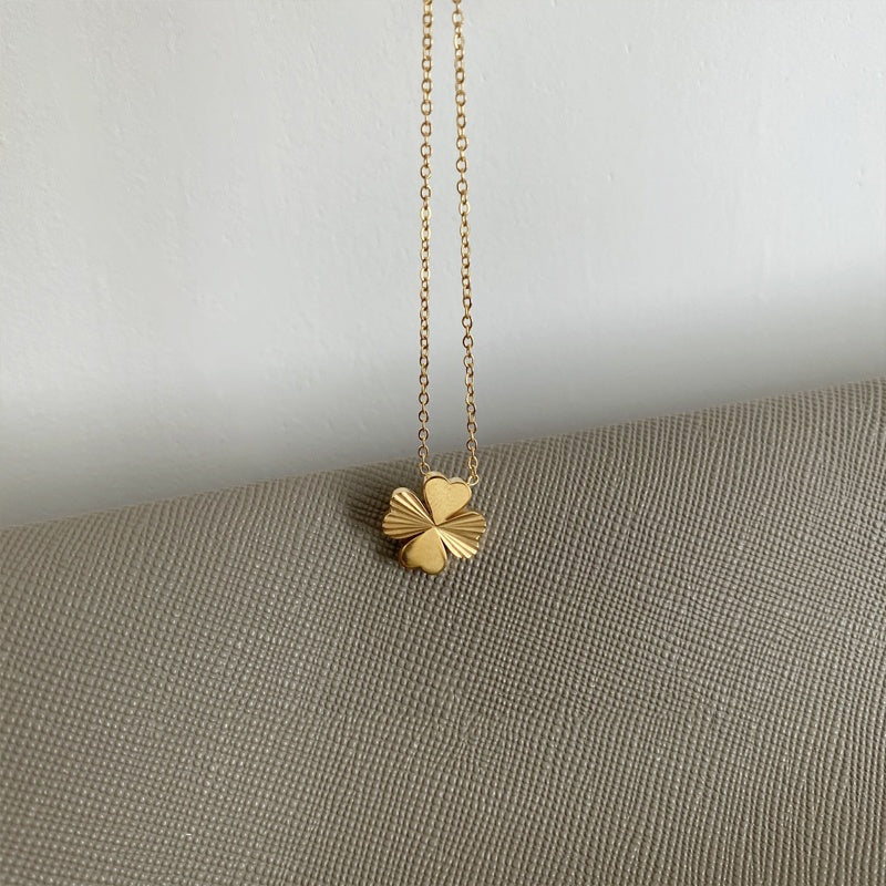 Lucky Clover Titanium Steel Choker Necklace