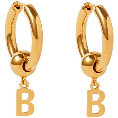 Geometric Brass Hip-Hop Letter B Earrings, Retro Ear Cuff