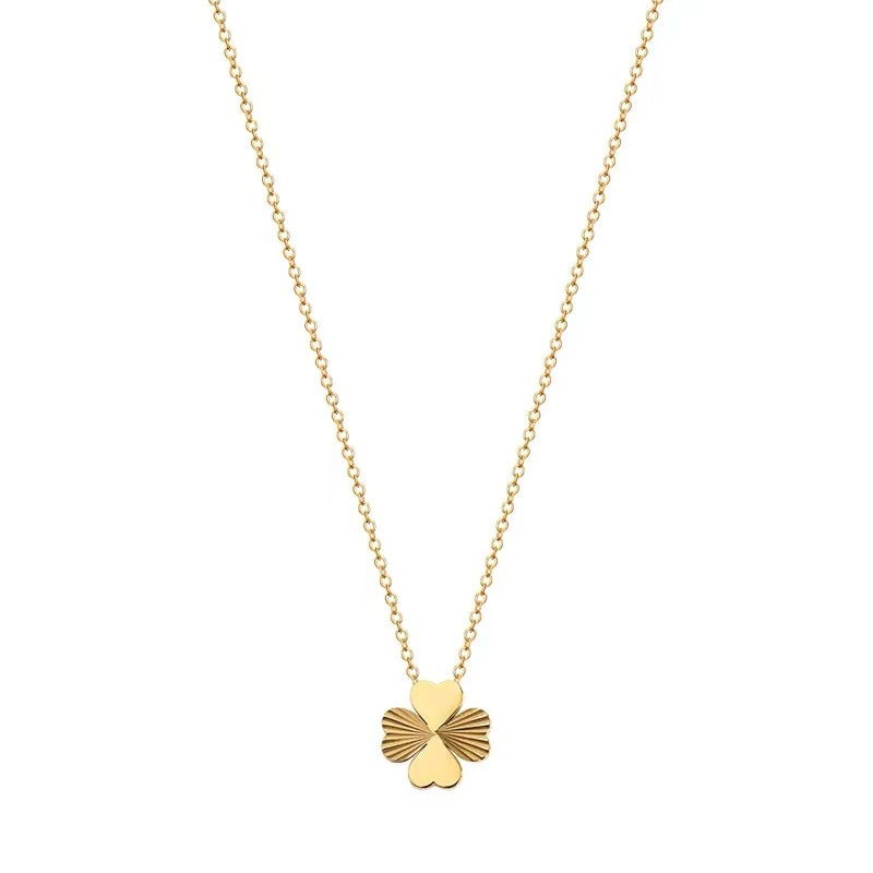 Lucky Clover Titanium Steel Choker Necklace
