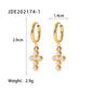 18K Gold-Plated Titanium Steel Earrings with AAA Zirconia and Pearls