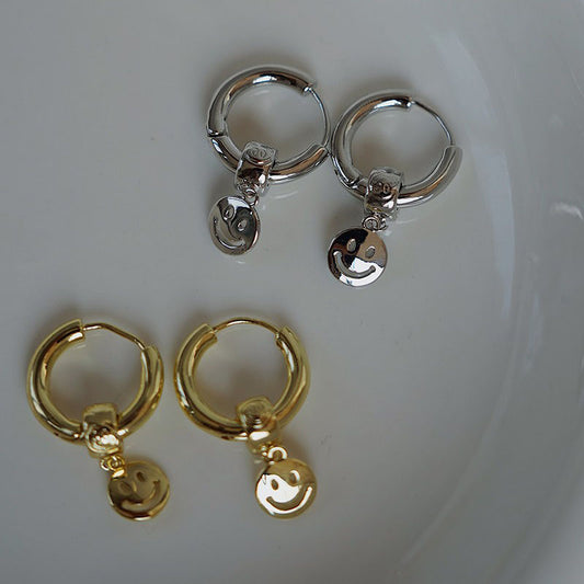 Minimalist Smile Earrings, Unique Design, Gold-Plated Copper Ear Cuff