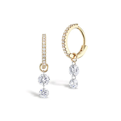 S925 Sterling Silver Zircon Pendant Hoop Earrings, Luxurious & Stylish, Versatile Everyday Accessory