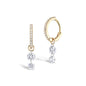 S925 Sterling Silver Zircon Pendant Hoop Earrings, Luxurious & Stylish, Versatile Everyday Accessory