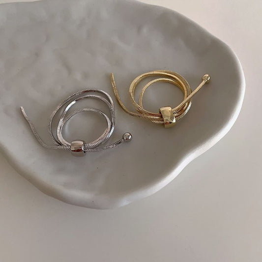 Vintage Multi-layer Chain Metal Open Ring, Women's Fashion Statement, Adjustable Chain Band