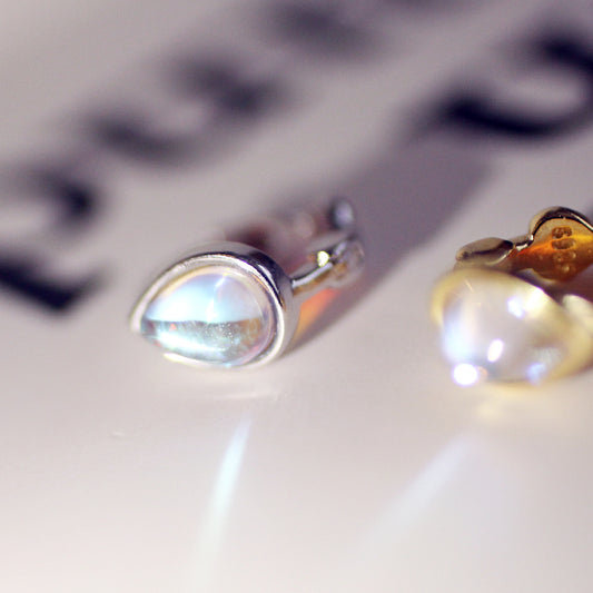 Mermaid Teardrop Ear Cuff, Moonlight Drip Design, 925 Sterling Silver with 1mm Post