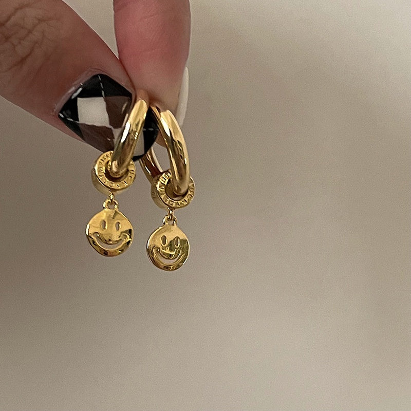 Minimalist Smile Earrings, Unique Design, Gold-Plated Copper Ear Cuff