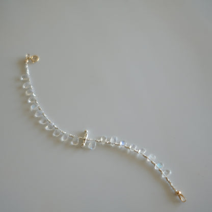 Handcrafted Moonstone Bracelet, 925 Silver, Gift Idea