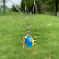 Mushroom Stone Natural Crystal Grape Short Chain Necklace