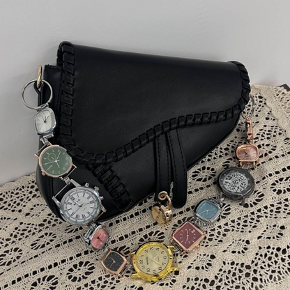 Conspicuous Bag Vintage Watch Dial Strap Heavily Engineered Saddle Bag Ins Dark Slanted Crossbody Watch Dial Bag