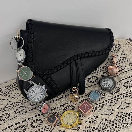 Conspicuous Bag Vintage Watch Dial Strap Heavily Engineered Saddle Bag Ins Dark Slanted Crossbody Watch Dial Bag