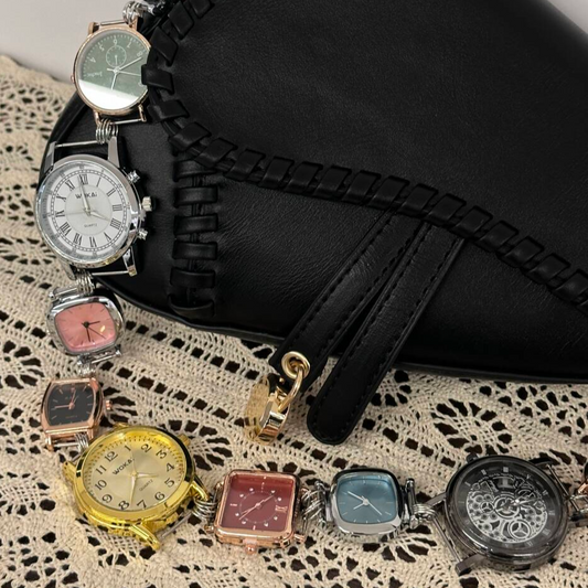 Little Moses Watch Dial Pendant Bag， DIY Vintage Watch Dial Bag with Strap