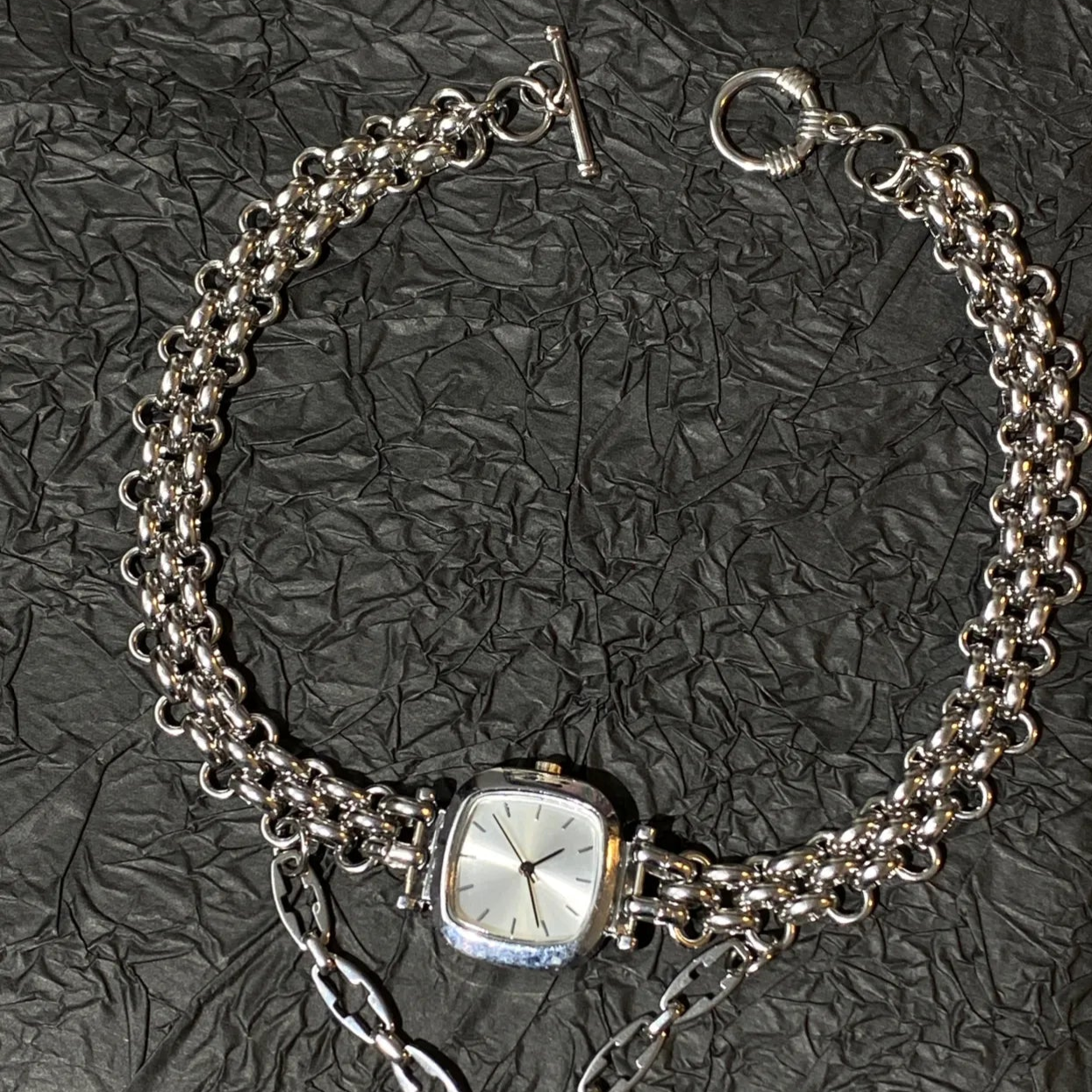 Watch Necklace Pointed Cone Punk Versatile Titanium Steel Choker