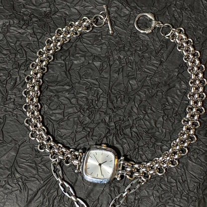 Watch Necklace Pointed Cone Punk Versatile Titanium Steel Choker