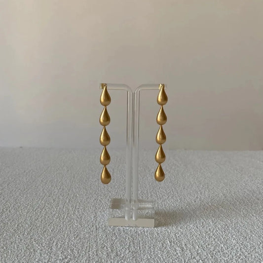 Elegant Gold-Plated Sterling Silver Water Drop Earrings – Minimalist Fashion Accessory