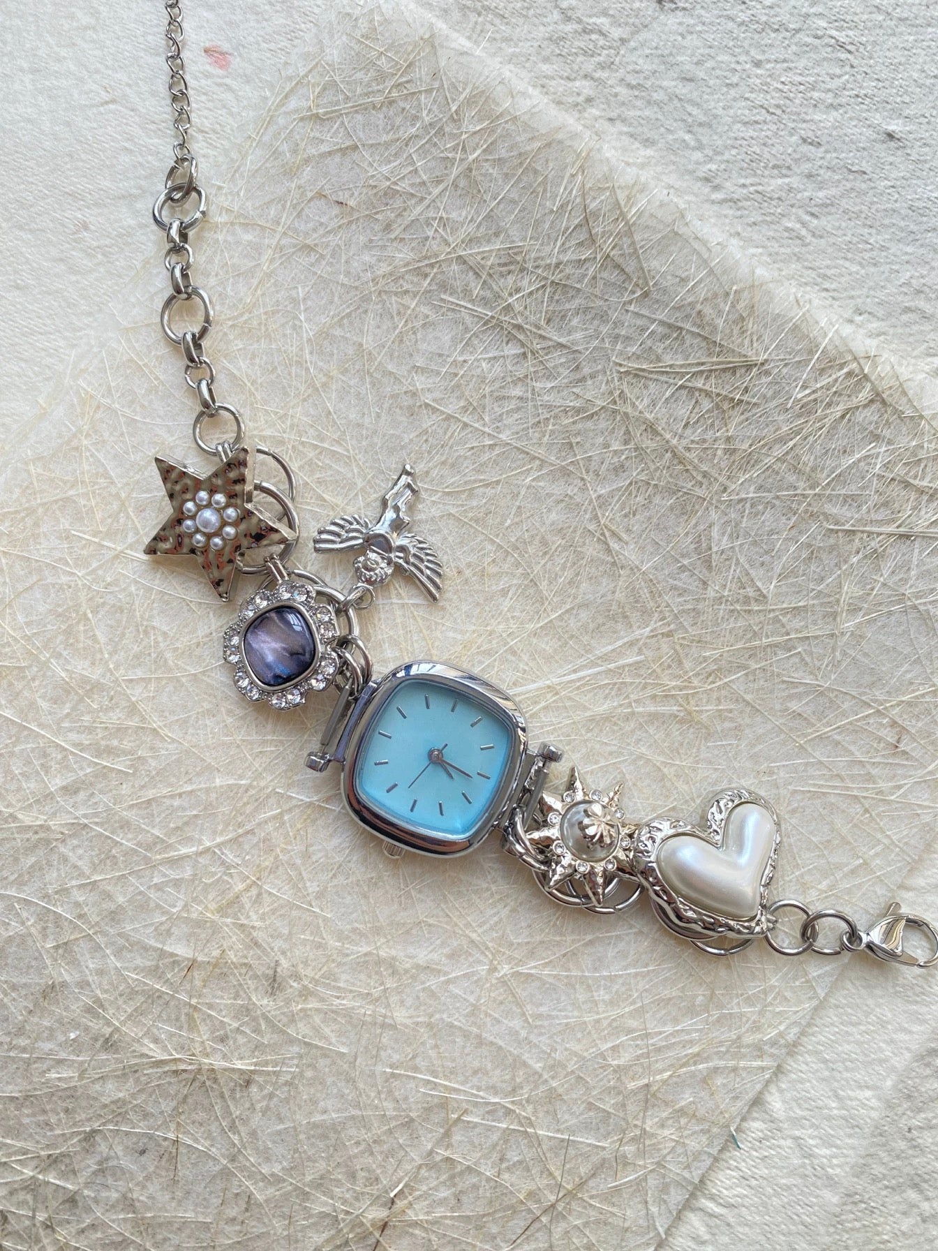 Vintage Blue Multi-Charm Watch Bracelet