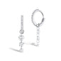 S925 Sterling Silver Zircon Pendant Hoop Earrings, Luxurious & Stylish, Versatile Everyday Accessory