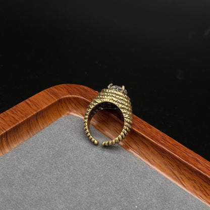Oval Pure Copper Adjustable Ring, Genuine Gold Plated, Stylish and Artistic