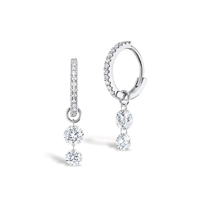 S925 Sterling Silver Zircon Pendant Hoop Earrings, Luxurious & Stylish, Versatile Everyday Accessory