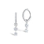 S925 Sterling Silver Zircon Pendant Hoop Earrings, Luxurious & Stylish, Versatile Everyday Accessory