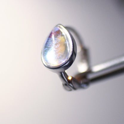 Mermaid Teardrop Ear Cuff, Moonlight Drip Design, 925 Sterling Silver with 1mm Post