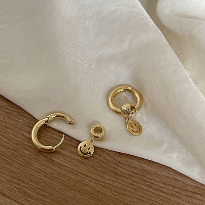 Minimalist Smile Earrings, Unique Design, Gold-Plated Copper Ear Cuff