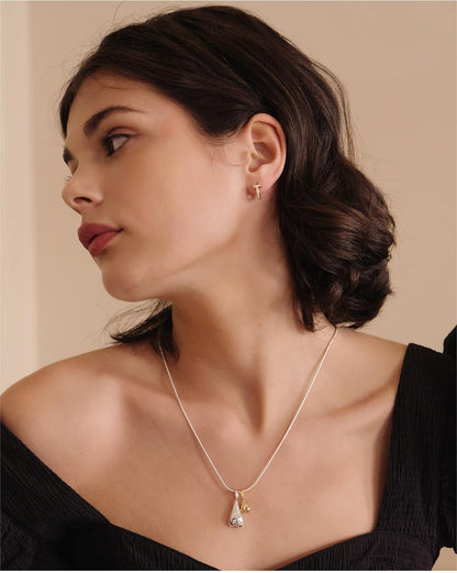 Minimalist Stylish T-Shape Hoop Earrings, White Enamel Polished, High-End Quality