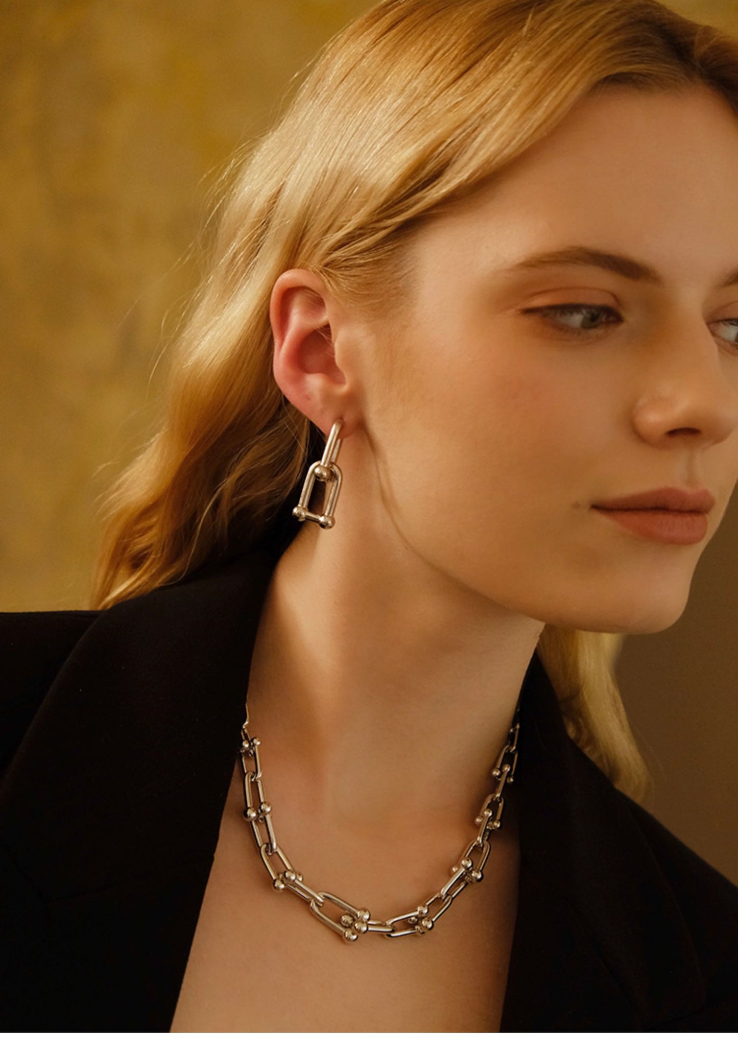 Classic U-Shape Hoop Earrings, 18K Gold-Plated Copper, Minimalist Luxury Style
