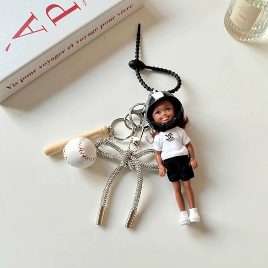 Adorable  Doll Keychain, Barbie bag accessory