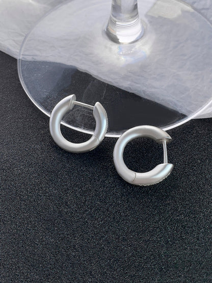 Matte Gold Hoop Earrings, Copper with Satin K-Gold and White Gold Plating