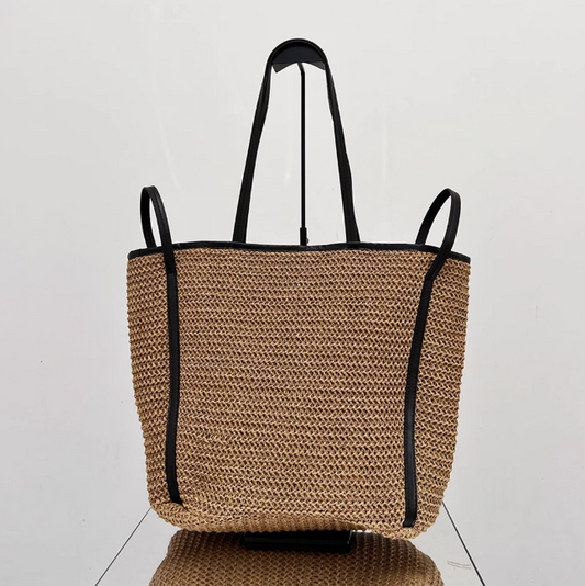 Straw Woven Bag for Women's 2024 New Spring/Summer Luxury and Western Vacation Woven Tote Bag
