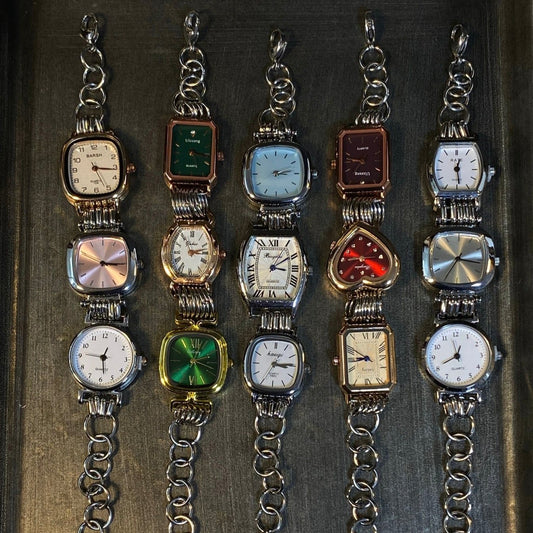 Vintage Punk 3 Watches Bracelet, Multi Watch Bracelet，Customizable Clock Bracelet.