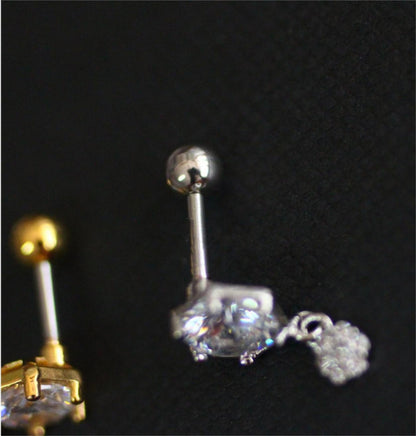 Sparkling Crystal Stud Earrings, Delicate Waterdrop Design, Hoop for Cartilage Piercing