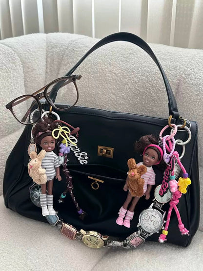 Adorable Barbie doll keychain, Y2K doll bag accessory