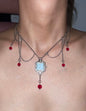 Vintage Wire Weaving Watch Choker, Elegant Crystal Tassel Silver Chain, Y2K  Necklace, Stylish Layered Silver Chain Accessory.