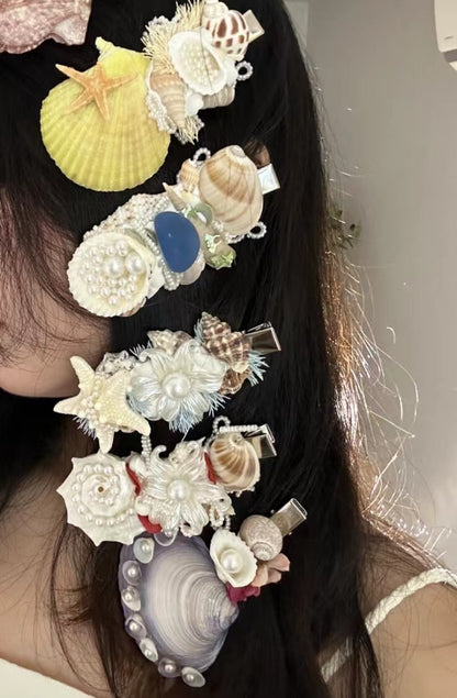 Handmade shell  hair accessory, one of a kind piece