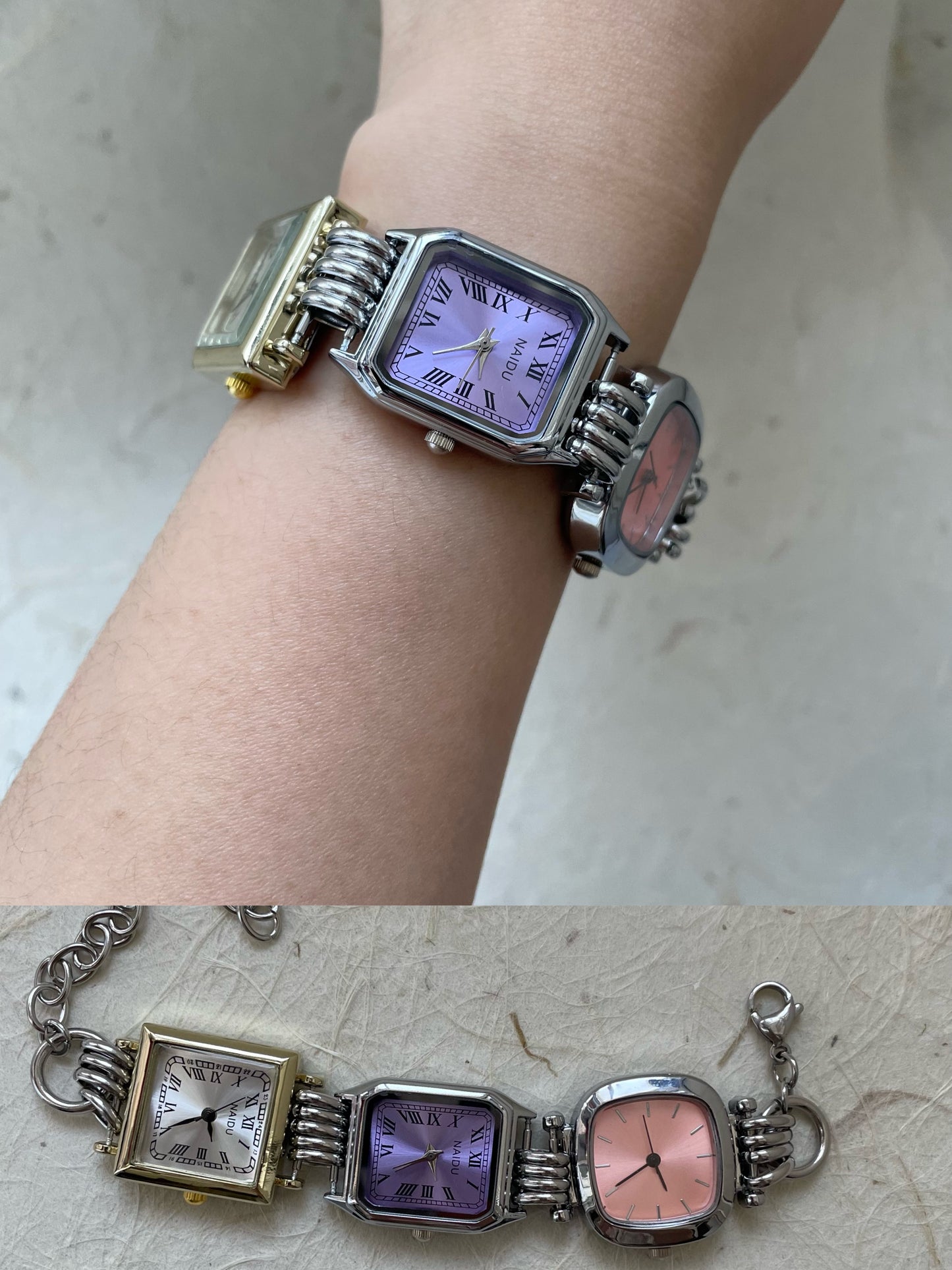 Y2K Watch Jewelry，Punk 3 Watches  Bracelet