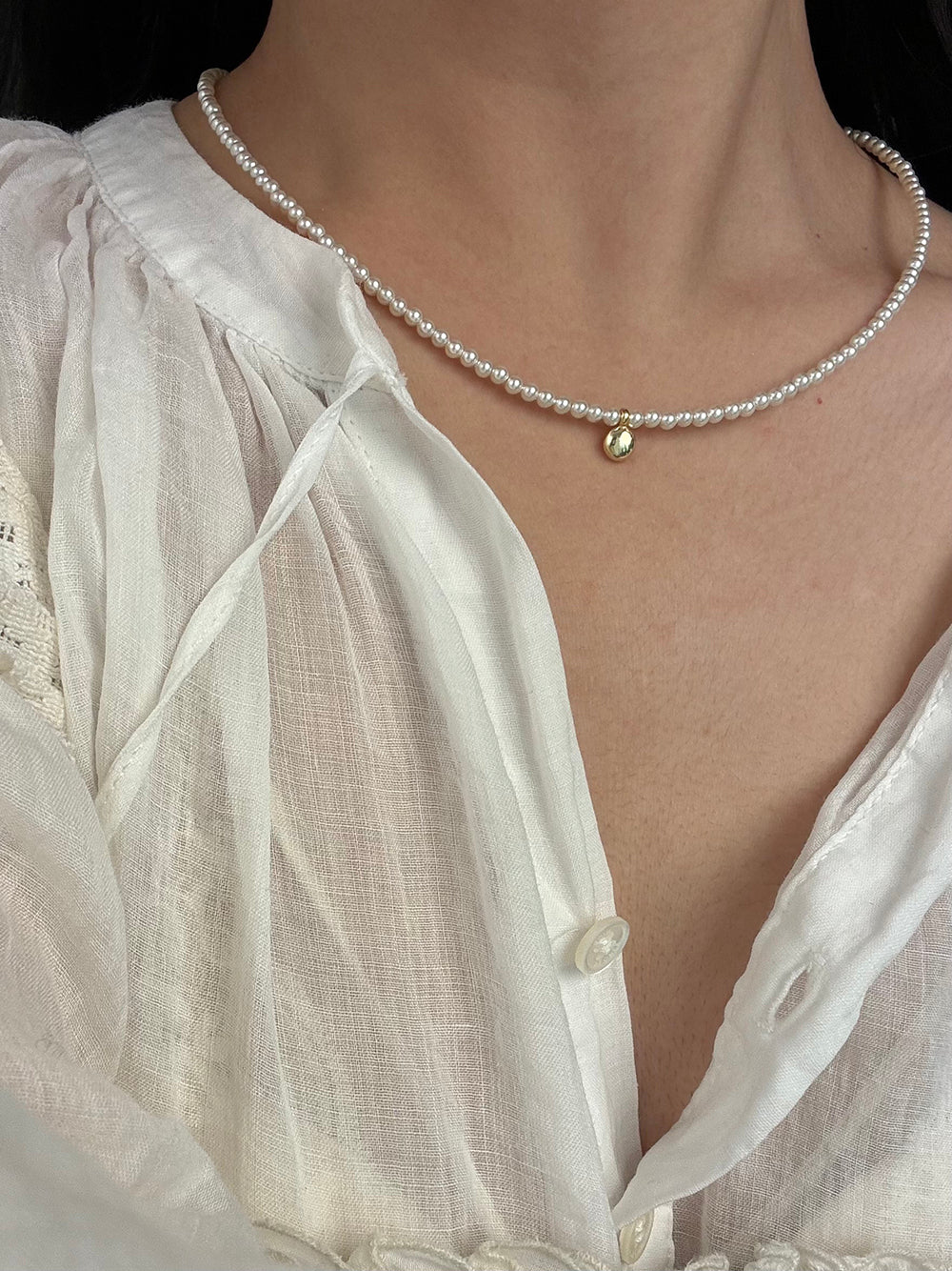 Rainbow Zirconia Sweet and Cool Pearl Necklace with Letter and Geometric Silver Pendants DIY Layered Choker  Description:
