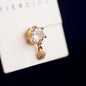 Sparkling Crystal Stud Earrings, Delicate Waterdrop Design, Hoop for Cartilage Piercing