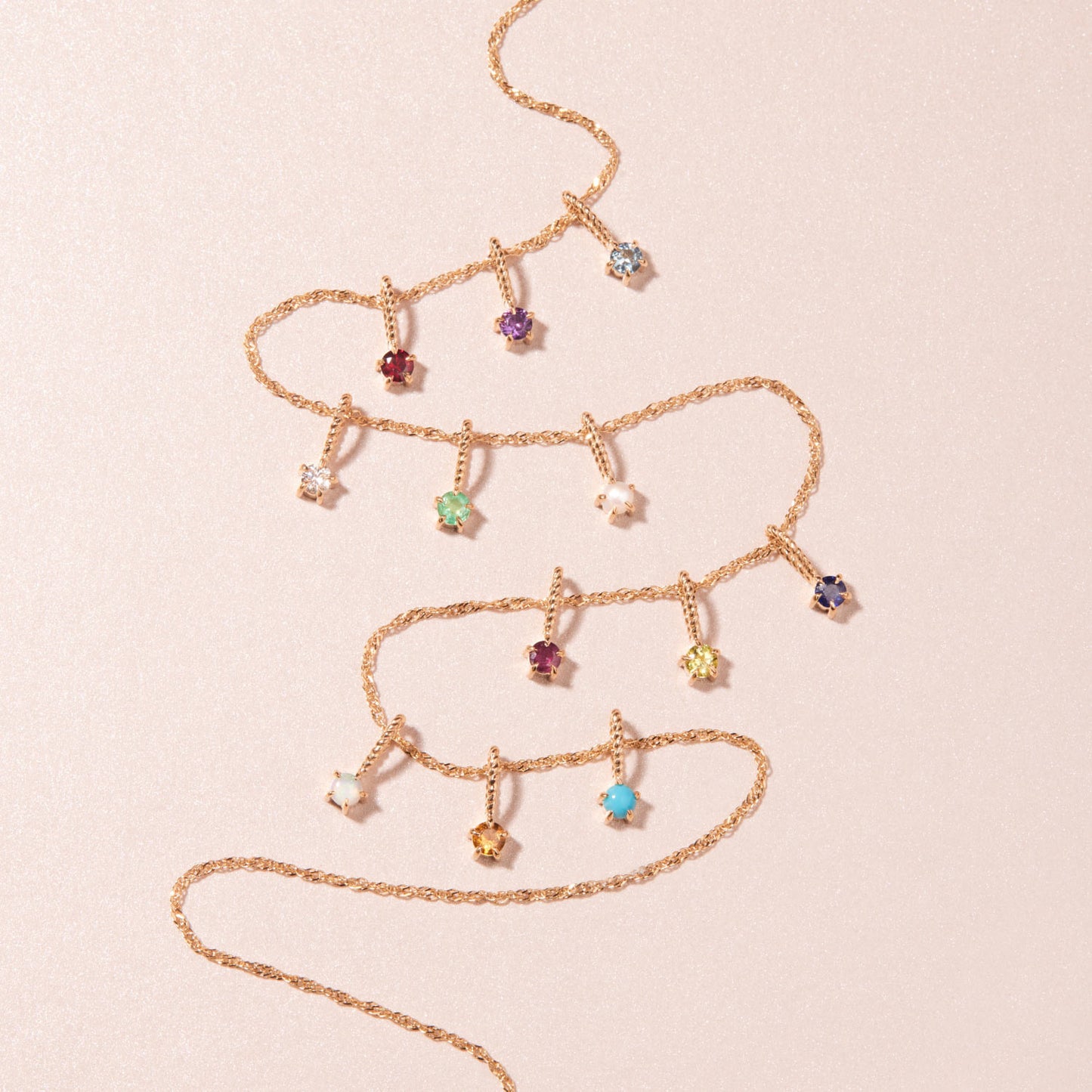 Zodiac Birthstone Necklace, Round Pendant with Colored Zirconia, Copper and Zirconia, 14k Gold Plated