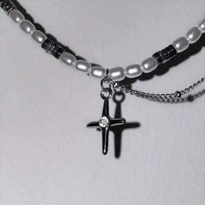 Personalized  Star Pendant, Pearl Necklace  for Women Necklace Choker Jewelry Gift