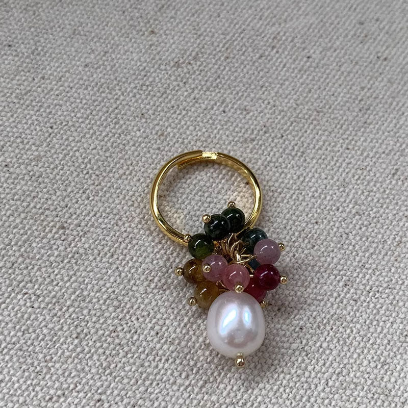 Vintage Pearl Ring for Women Cluster Rings Stacking Promise Pearl Rings Adjustable Open Pearl Finger Ring Trendy Personality Pearl Statement Jewelry for Women