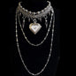 Y2K Punk Heavy duty Heart Watch Pendant Necklace Multilayer Layered Choker Long Chain Pendant Necklace for Women Jewelry
