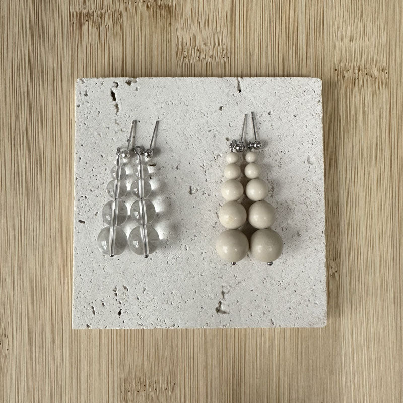 New Chinese Style Natural Stone Gradient Size Beaded Earrings for Women Earrings Trendy Jewelry