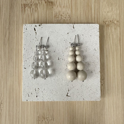 New Chinese Style Natural Stone Gradient Size Beaded Earrings for Women Earrings Trendy Jewelry