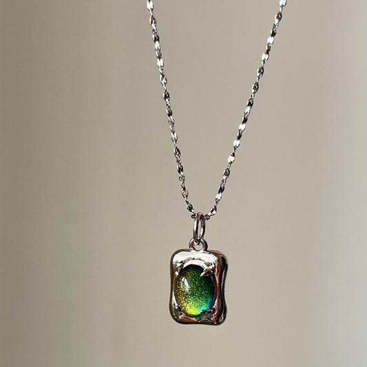 Vintage Necklaces for Women, Titanium Steel Chain Gemstones Pendant Necklace Jewelry Gifts for Women