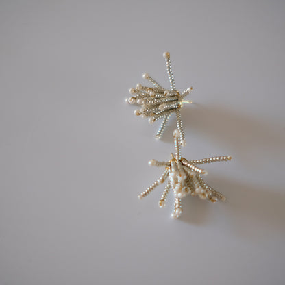 MoJone Stylish Original Firework Silver Earrings and Clips for Female, Fashion Accessory